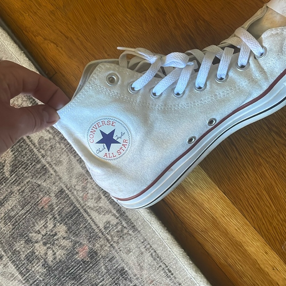 White high top converse sneakers